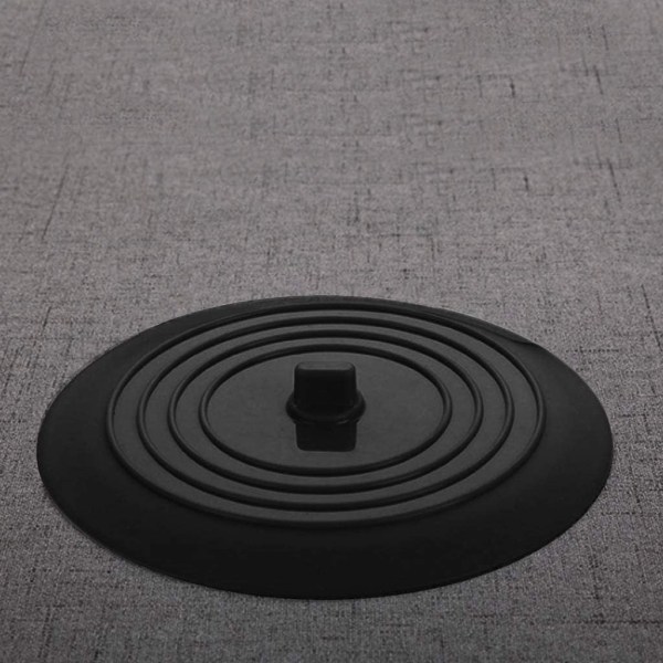Tommers silikon karstopper avløpsplugg for kjøkken, bad og vaskerom (svart)