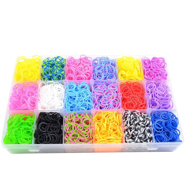 18 färger färgad gummiband diy skarvning vindlande regnbåge gummiband flätare