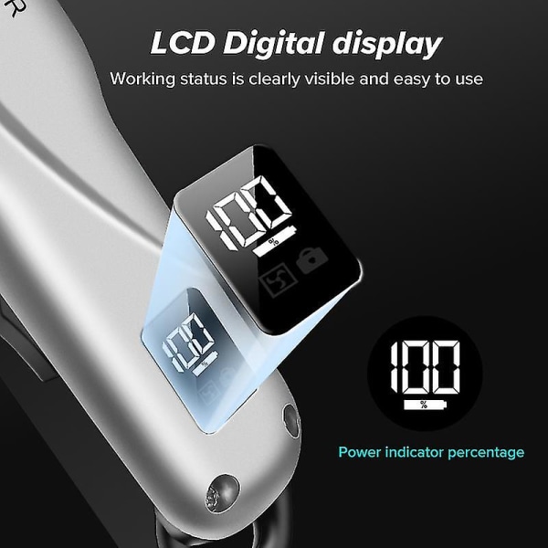 LCD-näyttö T-pro Super Taper Lead Hiusleikkurit Parturit Trimmeri Perfect Drop Fade Outline Cutter