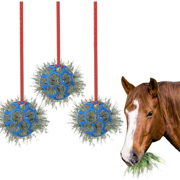 3kpl riippuva ruokintapallo hevoselle - silikoninen hevosen hoitopallo vahvalla