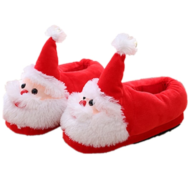 Julenisse bomullstøfler 26cm, Bomullstøfler med hæl til hjemmet, høst/vinter, julepakke, Sklisikkere bomullstøfler til gulvet, moon sho