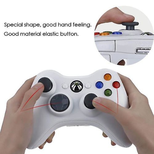 Trådløs Bluetooth-controller-gamepad Joystick-gamepad til Xbox 360-gamepad (hvid)