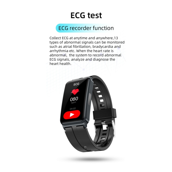Ur Touch Screen Smart Watch Fitness Tracker Step Counter Ur med Step Tracker, Kalorie Tracker, Søvn Monitor, Vækkeur (Sort) color