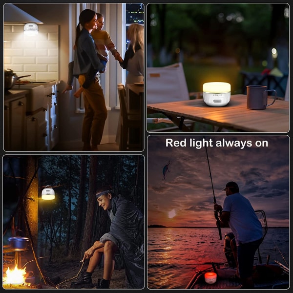 Bærbart LED-campinglys genopladeligt, 1800 mah, campingtelt L