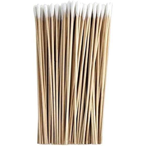 400 pakke lange trepinner med bomullspiss - bomullspinner for rensing, sminkefjerning og sårpleie