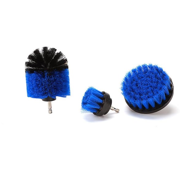 3 kpl / set Sähköinen pesuharja Poraharjasarja Autonrenkaat Nylon puhdistusharjat Muoviset pyöreät puhdistusharjat autoihin - sienet, liinat & amp; B Blue Set