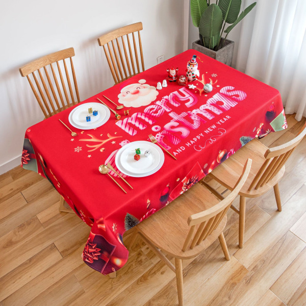 God jul Dekorer feriefest duk Designet stoffduk for jul, vinter og ferie (55,1*78,7 tommer rød)