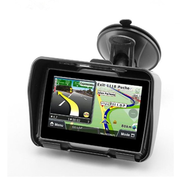 EKIY 4,3 tommer GPS Motorcykel Navigator Motor Car Navigation IPX7 Udendørs Vandtæt Touch Screen Bluetooth Indbygget 8GB Gratis kort Black