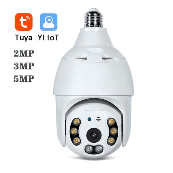 Tuya Wifi Hehkulamppu Panoraamakamera 1080P HD Lampun pidike Kotiturva Langaton Spotlight kamera