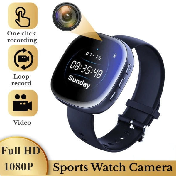 Minikamera 1080P Smart Video Röstinspelning Watch HD Noise Reduce Recorder Pen Micro Secret Camcorder Osynlig videoinspelare Blue