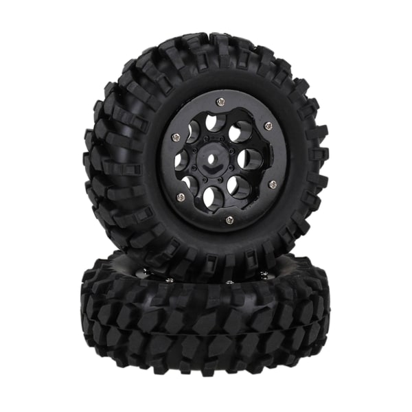 Rc1:10 Rock Crawler Svart 8-håls hjulfälg med gummidäck Paket med 4