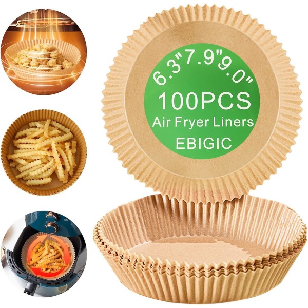 Air Fryer Kertakäyttöiset paperivuorauksen tarvikkeet 7&#34; 8,5&#34; 9&#34;10&#34; 100 kpl Pergamenttipaperia Bamboo Steamer vuoraukset Rei'itetyt tarttumattomat Waterpro Unbleached 6.5 inch 100pcs