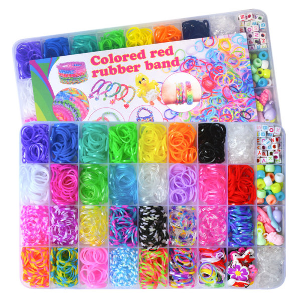 36 gittervæv gummibånd regnbuefletning gummibånd DIY pædagogisk børnelegetøj vævet armbånd