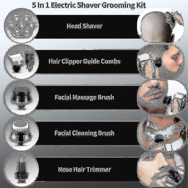 Chdz 7-blads digital skjerm elektrisk barbermaskin, egnet for hår og skjegg,