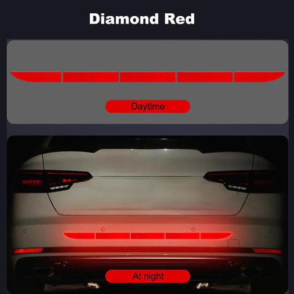 Varningsdekal med reflexremsa för bilkoffert för Hyundai Solaris Accent Ix35 I20 Elantra Santa Fe Tucson Getz Red