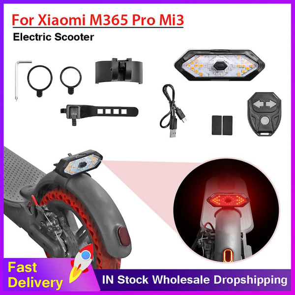 Trådløs fjernbetjening Blinklys Elektrisk scooter Blinklys Lampehorn til Xiaomi M365 Pro 1s Pro2 Mi3 Modifikationstilbehør Lamp Holder Clip