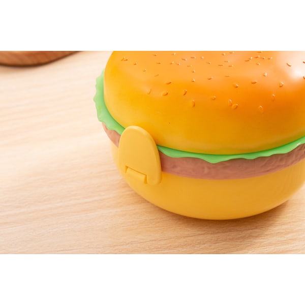 1 stk søt rund burger student lunsjboks Mikrobølge lunsjboks Flerlags lunsjboks for barn Fruktkonserveringsboks gave