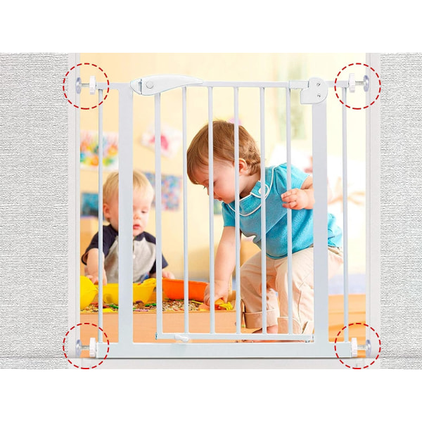 （Hvid） Sæt med 4 snapmonterede babyporte med M10 gevindstang - Baby sikkerhedsporttilbehør