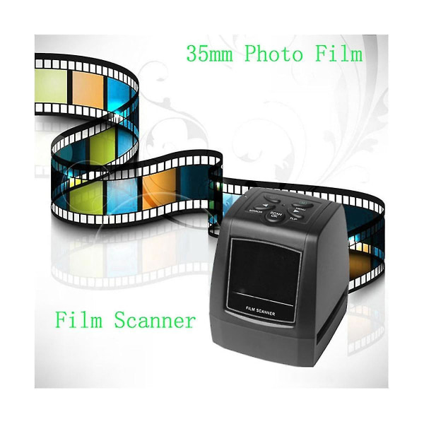 Bærbar negativ filmscanner 35/135 mm diasfilmkonverter foto digital billedfremviser med 2,4 tommer
