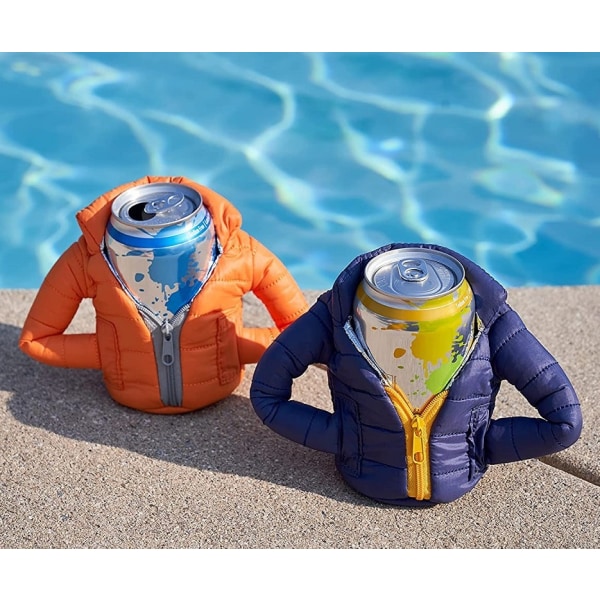 2-pack Cola Jackets CAN Beer Thermal Jacket Beer Jacket Thermal Jacket Untuvatakki (sininen+oranssi, one size)