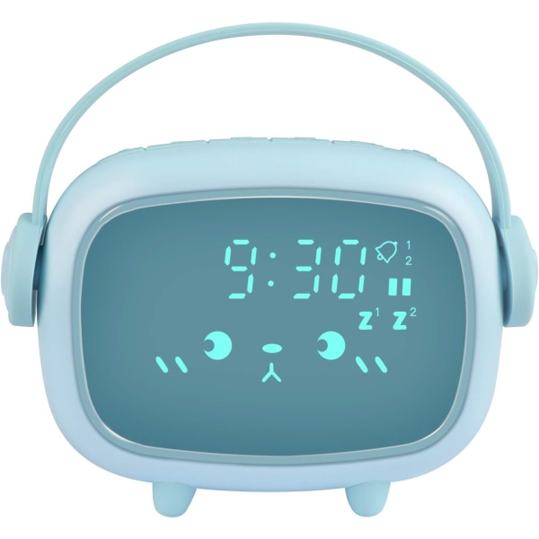 Herätyskello lapsille digitaalinen, LED-herätyskello tytöille makuuhuoneeseen, auringonnousu-simulaattori herätysvalo ja yövalo Verkkovirralla ladattava