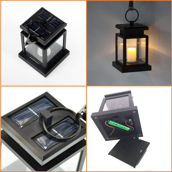 4 Pack LED Solar Mission Lantern, Vintage Solar Powered Vanntett Hengende Paraply Lantern Candle Lights Led