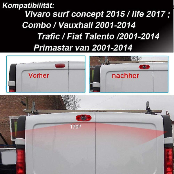 Bakifrån Backup bromsljus Kamera kompatibel Renault Trafic 2001-2014 Opel  12f0 | Fyndiq