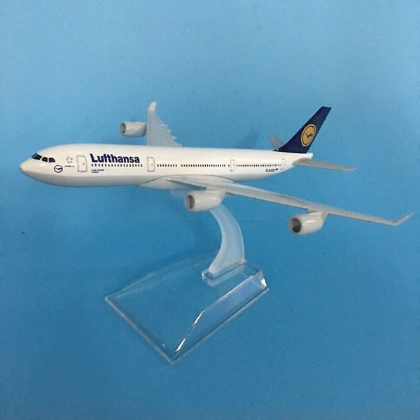 JASON TUTU 16 cm Lufthansa Airbus A340 Flymodell Flymodell Airbus Flymodell 1:400 Diecast Metal Fly Fly Leketøy Lufthansa Airbus 340