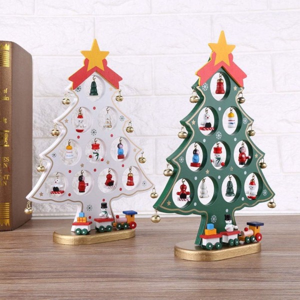 Tre juletre DIY tegneserie julepynt gavebord skrivebord dekorasjon juledekorasjon