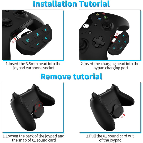 Stereo Dongle Stereo hodesett lydadapter for Xbox One X/S-kontroller med hodetelefonhøyttalere med lav latens stemmekontroll