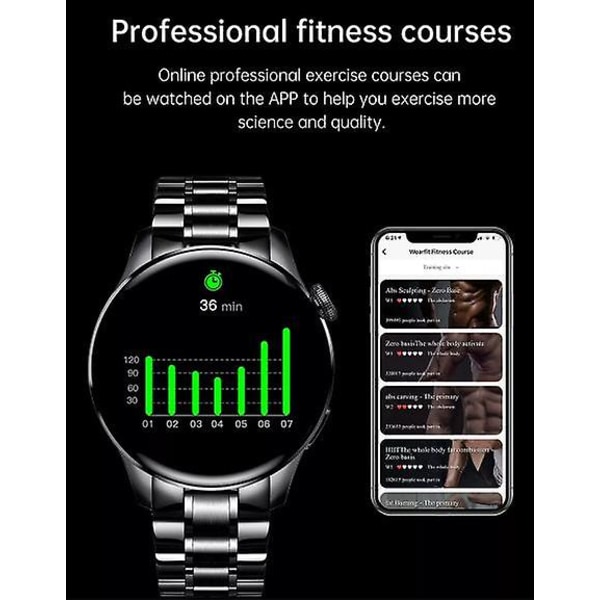 Smart Watch Bluetooth Calling Full Touch Screen Sportsarmbånd Hjertefrekvens Fitness Tracker