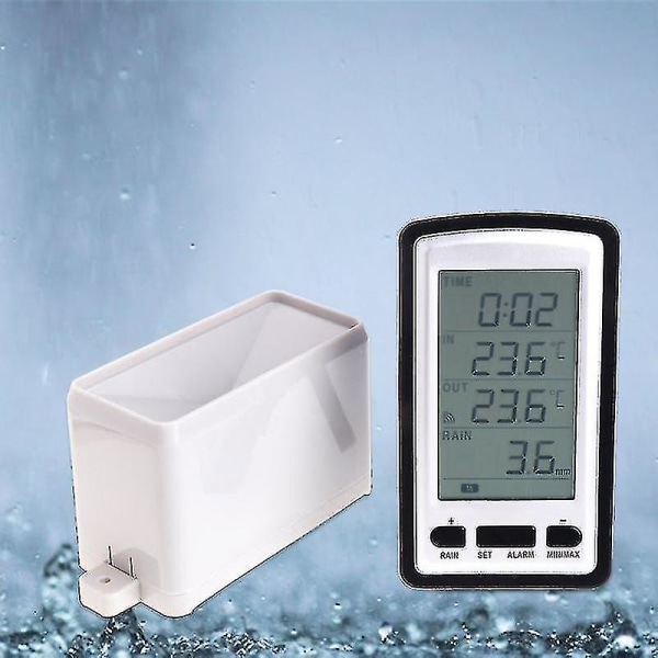 Elektronisk regnmätare, trådlös bärbar högnoggrannhet Radiostyrd digital regnmätare Regnmätare.