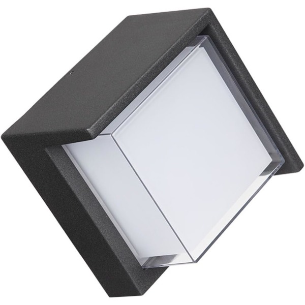 12W LED udendørs væglampe moderne vandtæt vandtæt IP65 / aluminium + akryl / 3000K varm hvid / LED væglampe, 16X10CM (kvadratisk)