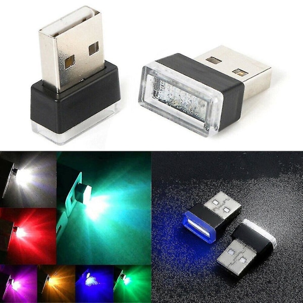 Minibil Interiör Ambient Light Led Neon USB Atmosphere Dekorativ Lampa Nödljus Auto Interiör Atmosfär Ljus-wtake