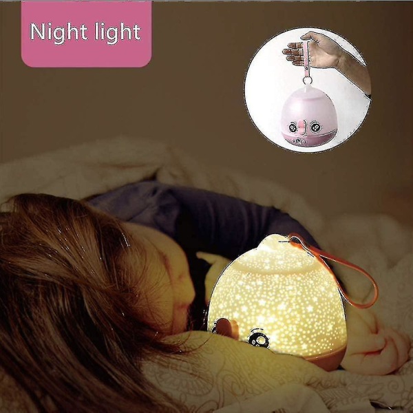 Evago Led Star Projektor Fjernbetjening Og Timer Design Natlys Til Børn Pink