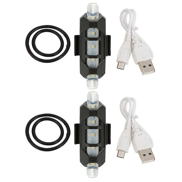 2 st Scooter LED-blixtlampa Elektrisk skoter Varningsljus Nattcykling Säkerhet Ficklampa Tillbehör för M365 Pro White