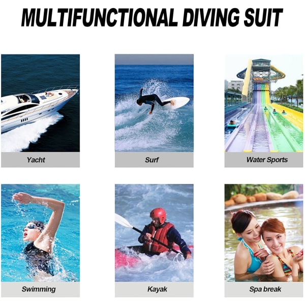 Solbeskyttelsesbadedragt for hele kroppen, langærmet surfe- og snorkeldragt, vandmandsdragt M