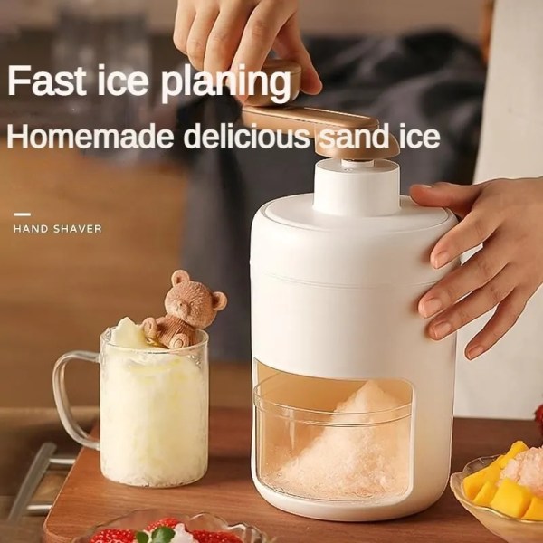 Elektrisk isknuser med to blader 200 ML kommersiell snøkjeglegraniseringsmaskin med gratis brett for iskaldt drikke Smoothiemaskin