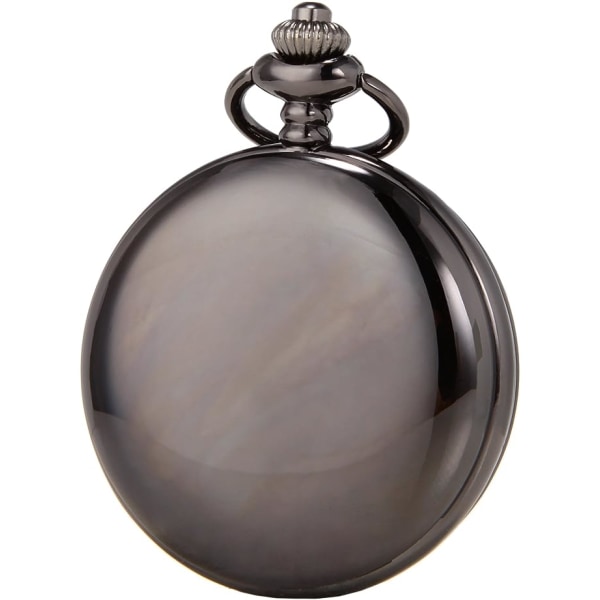 Riipus kaulakoru watch watch pyöreä kiillotettu kvartsi numero Yksinkertainen sileä cover tyylikäs metalliseos väri (musta) miehille, naisille