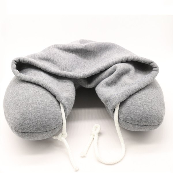 Hupullinen U-muotoinen tyyny, kaula, tyyny, napatyyny, kaulatyyny ja hattu U-muotoinen tyyny Puuvillahiukkaset Travel Pillow Aircraft (harmaa)