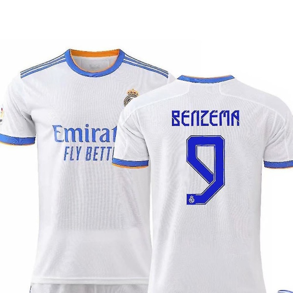 2021-2022ny sesong Real Madrid Fotball T-skjorter Shorts Jerseysett