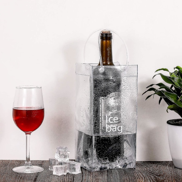 3 kpl kokoontaitettava kirkas jää viinipussi pussit Viinijäähdytyspussi PVC-viinipussi lahja