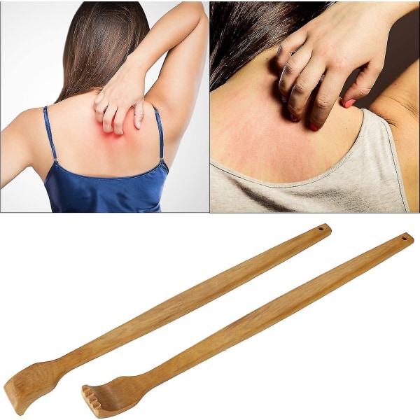 Trä ryggskrapa Handhållen manuell ryggmassager Lång ryggskrapa för omedelbar lindring