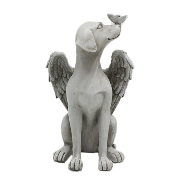 Angel hund statue kreativ harpiks kæledyr hund gravsten mindesten