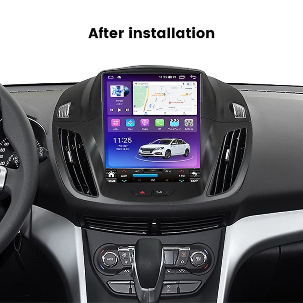 Auton GPS-navigointisoitin Ford Kuga Escape 2013 - 2015 Android Ai Voice Carplay Radio Multimedia Teslan pystynäytölle TS2 2-32G