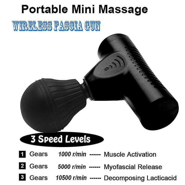 Kvalitetsmassagepistol, håndholdt kropsmassager, dyb muskelfascial massager til lindring af muskel- og vævssmerter Skønhed Sundhed