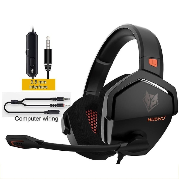 Over Ear Gaming Headset Støjreducerende hovedtelefoner med mikrofon 3,5 mm kablet gaming øretelefon til Ps4 Pc