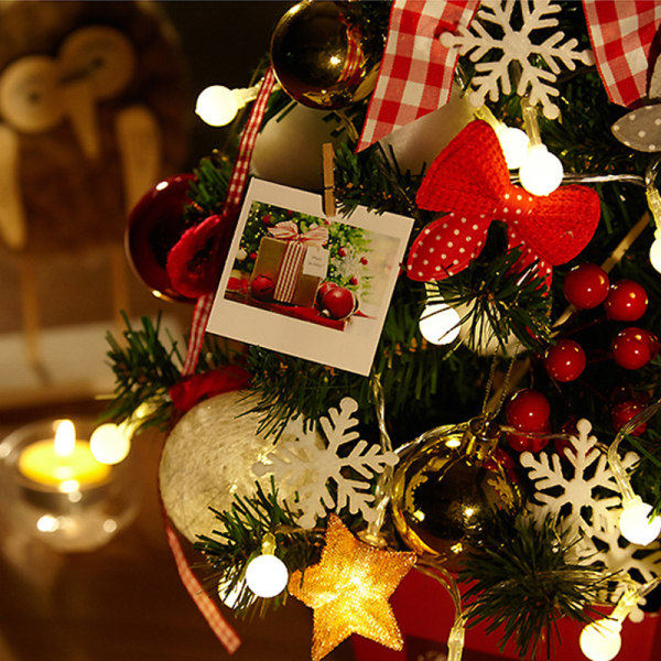 45 cm mini guld juletræ, lille kunstig bordplade juletræ, med LED lys og juletræspynt, julepynt til hjemmet