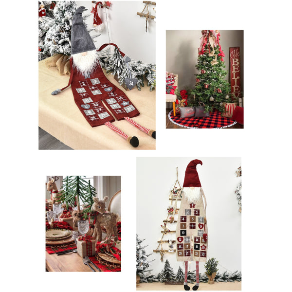 2kpl Christmas Gnome säkkikangas pellava adventtikalenteri, riippuva adventtikalenteri, riippuva joulukuusi, joulukoristeet, joulukoristeet,