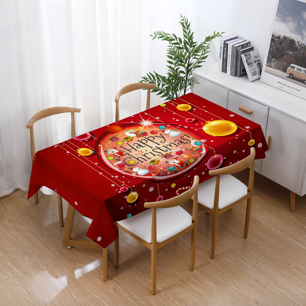 Suorakaiteen muotoinen joulupöytäliina polyesteri 140 * 180 cm joulukuusikuviot joulupöydän koristeluun, printed joulupöytäliina imukykyinen